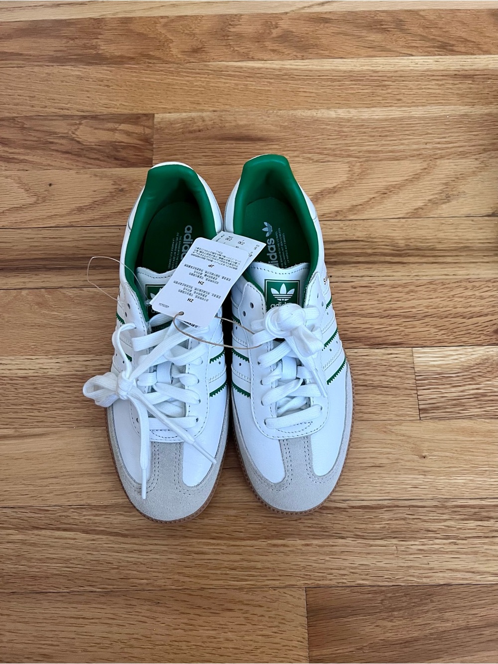 adidas samba White Sneakers with Green Accents